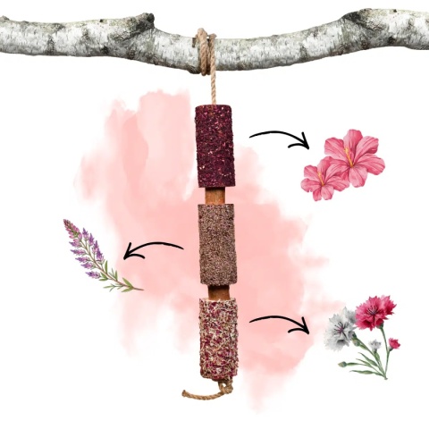 Gryzak „Full of Love” | Ziołowy gryzak z drewna dla koni