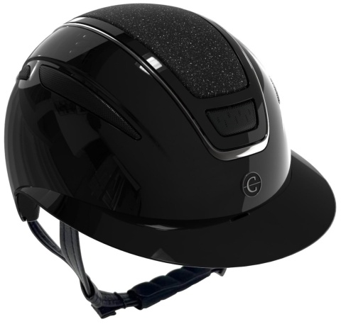 Kask jeździecki Elite Polo, lakierowany czarny, Covalliero
