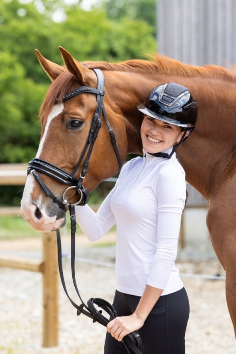 Kask jeździecki Elite Polo, lakierowany czarny, Covalliero