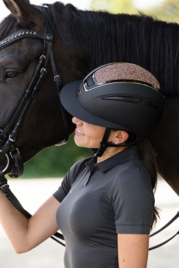 Kask jeździecki Elite Polo, różowe złoto, Covalliero